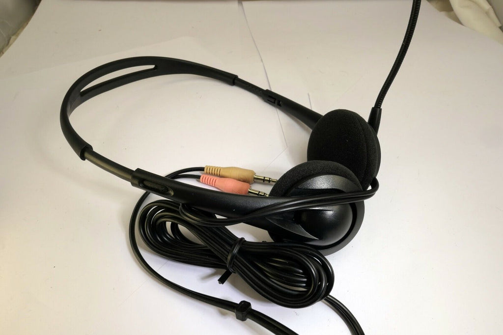 HS-GEN-B Stereo Communication Wired Headset w/ Microphone RCA Nuance Dragon cord
