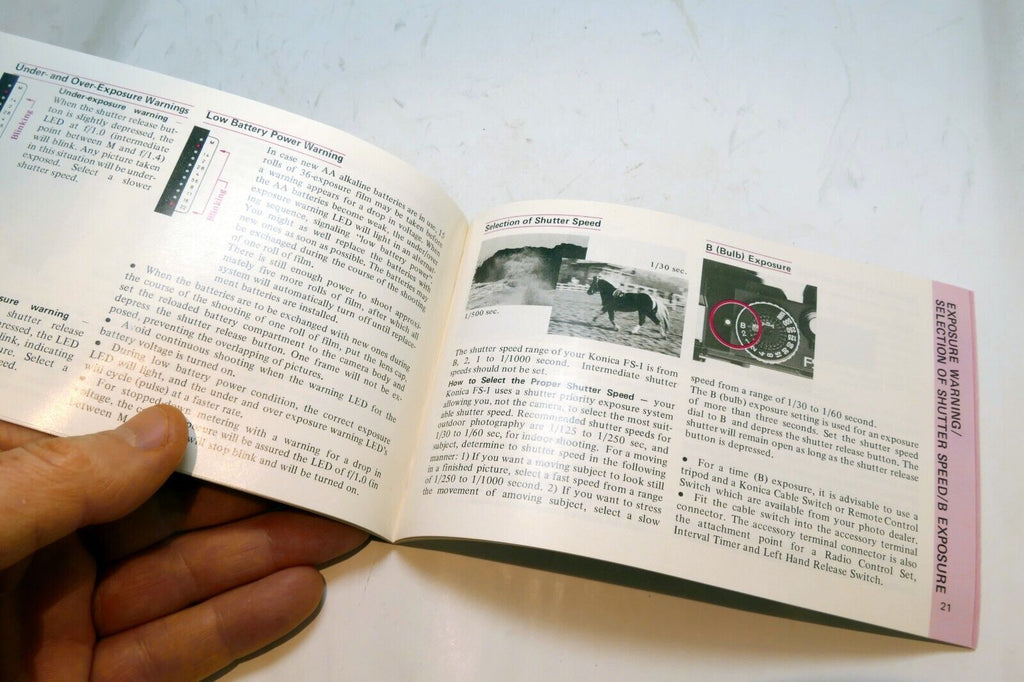 Konica FS-1 Camera guide instruction manual  1980