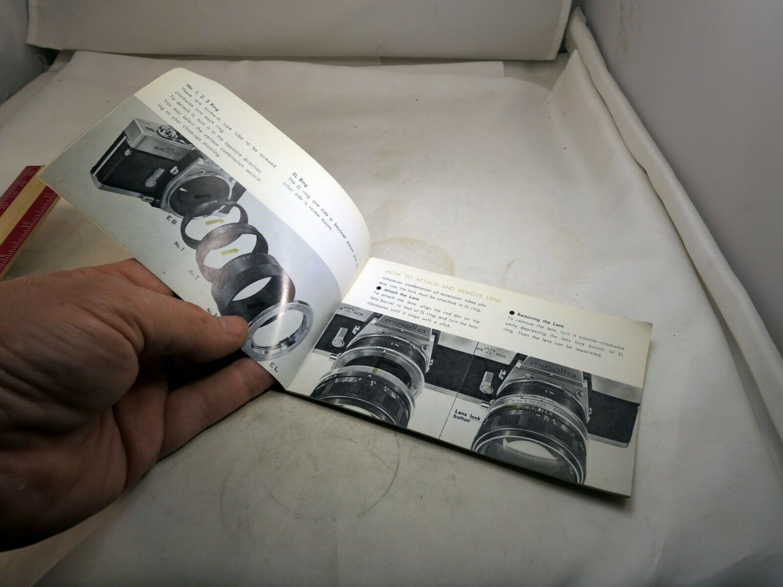 Minolta SR Extension Macro Tube II lens Owner's Guide Instructions English E