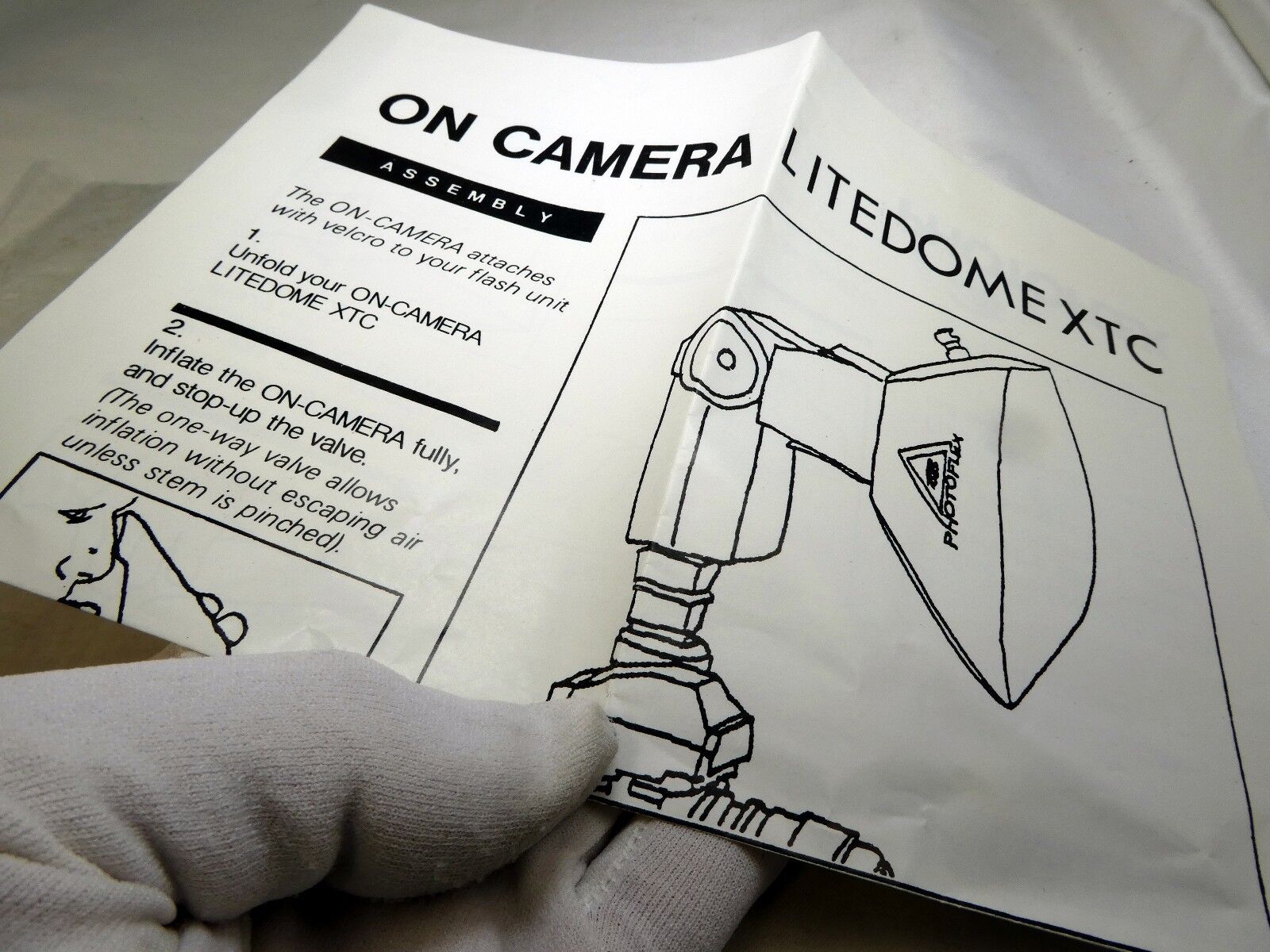 On Camera Litedome XTC flash inflatable Diffuser Soft Box Guide manual