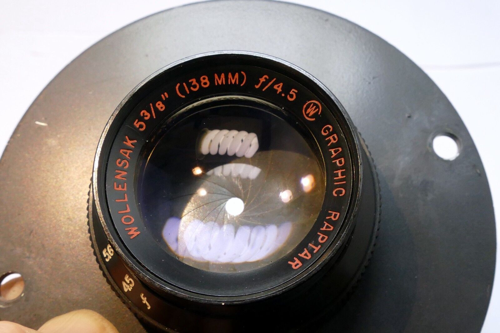 Wollensak 5 3/8" (138mm) f4.5 Graphic Raptar lens