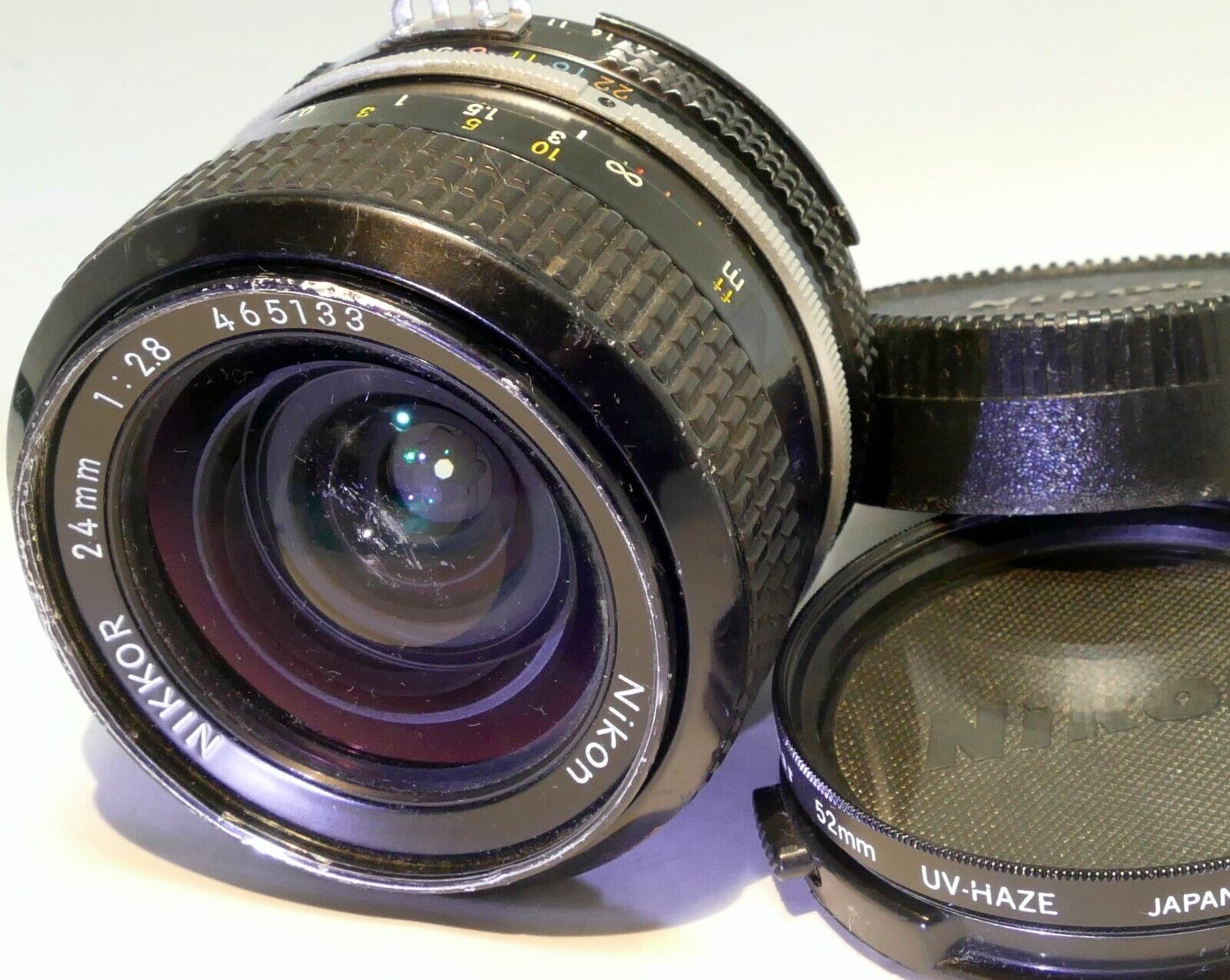 Nikon 24mm f2.8 Ai Lens prime Wide angle with fungus webbing inside - AS IS read