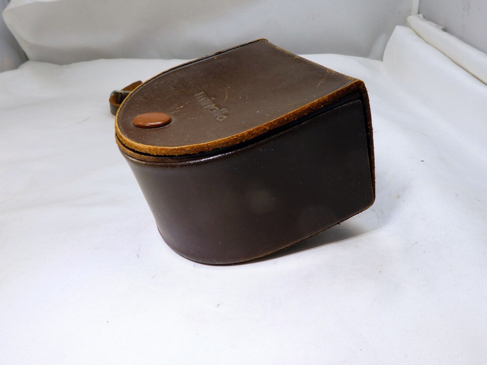 Case for Lens Hood Shade Minolta Rangefinder Leather With Strap Rokkor 2X3X3"