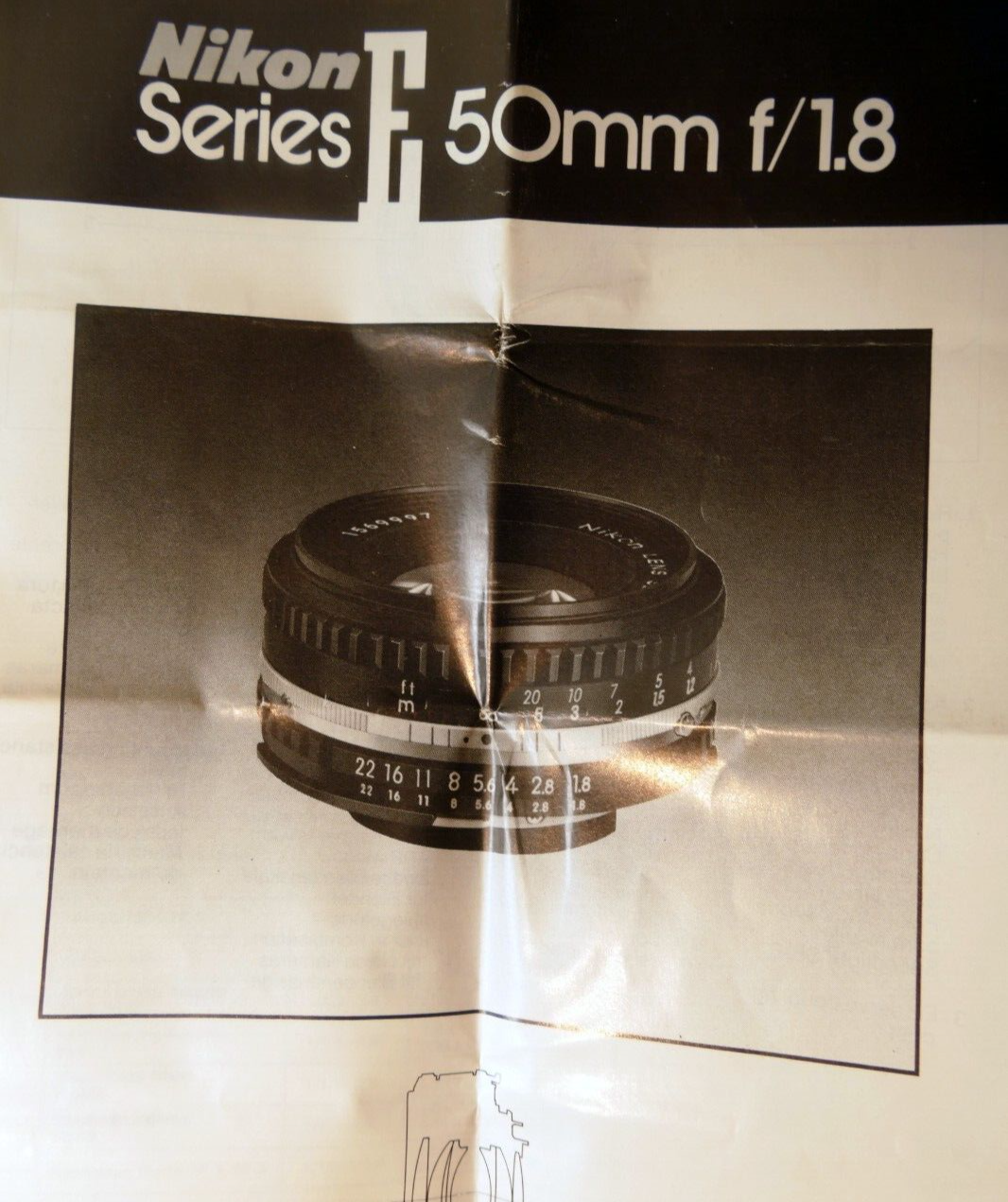 Nikon E series 50mm f1.8 Ai-s FLENS Instruction Guide Manual 1981