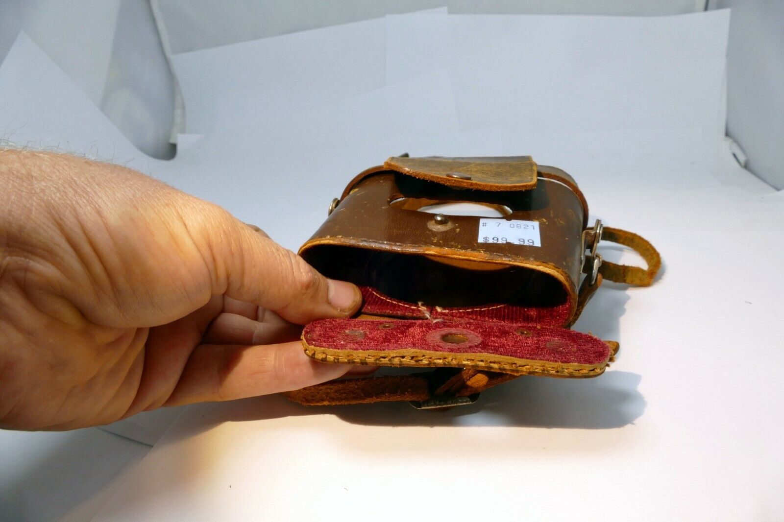 Leather case for Gelto D-III Camera Toakoki Seisakusho - AS IS PARTS - damaged
