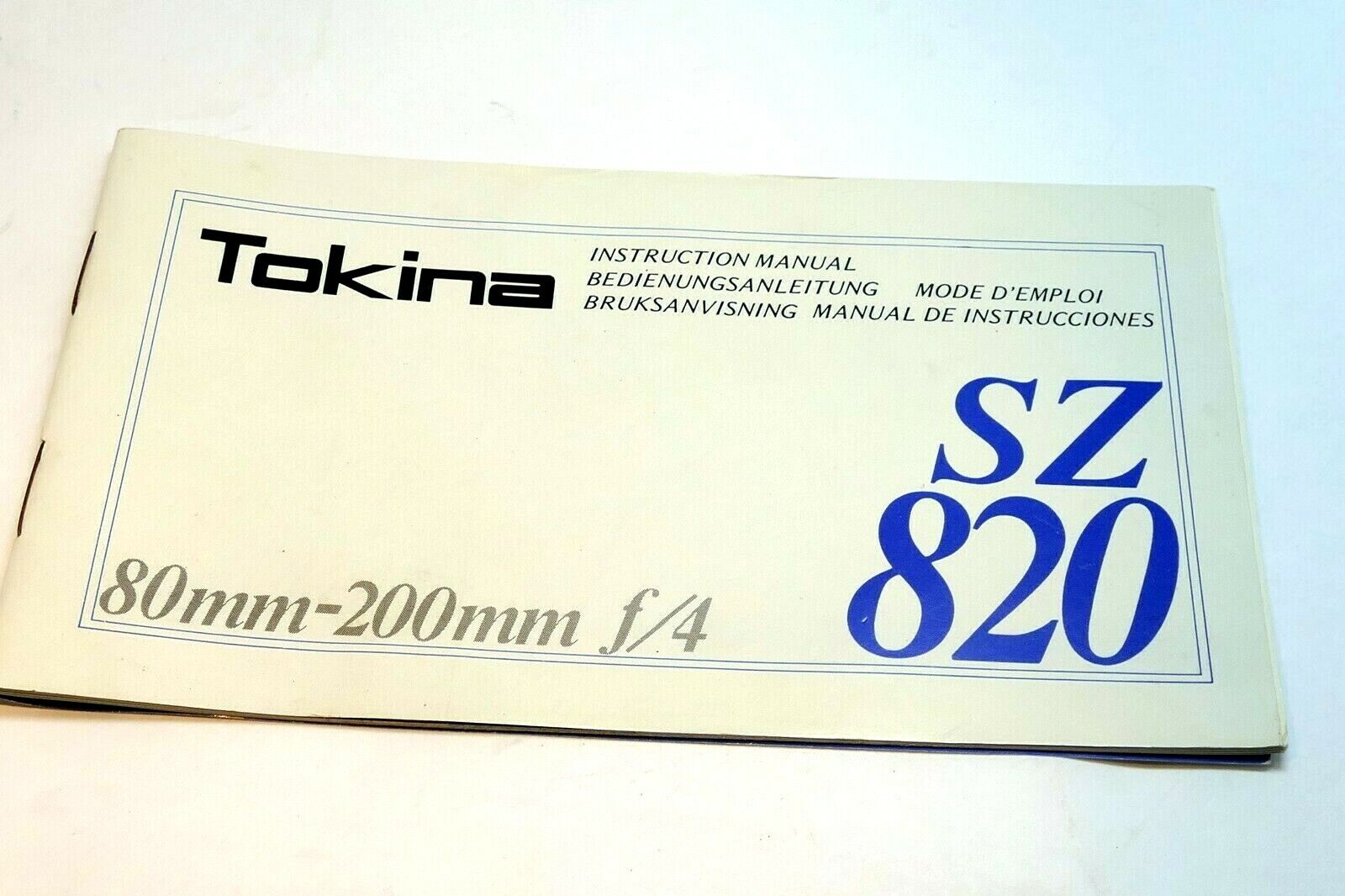 Tokina SZ 820 80-200mm f4 Lens Instruction Guide  EN FR SP GR