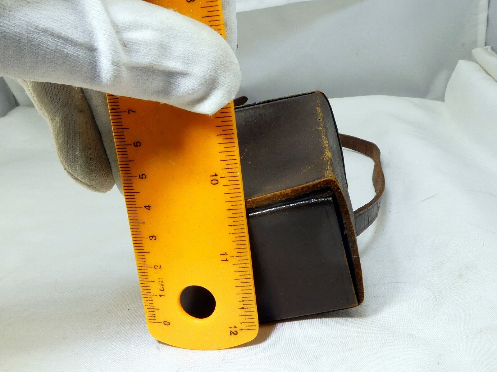 Case for Lens Hood Shade Minolta Rangefinder Leather With Strap Rokkor 2X3X3"