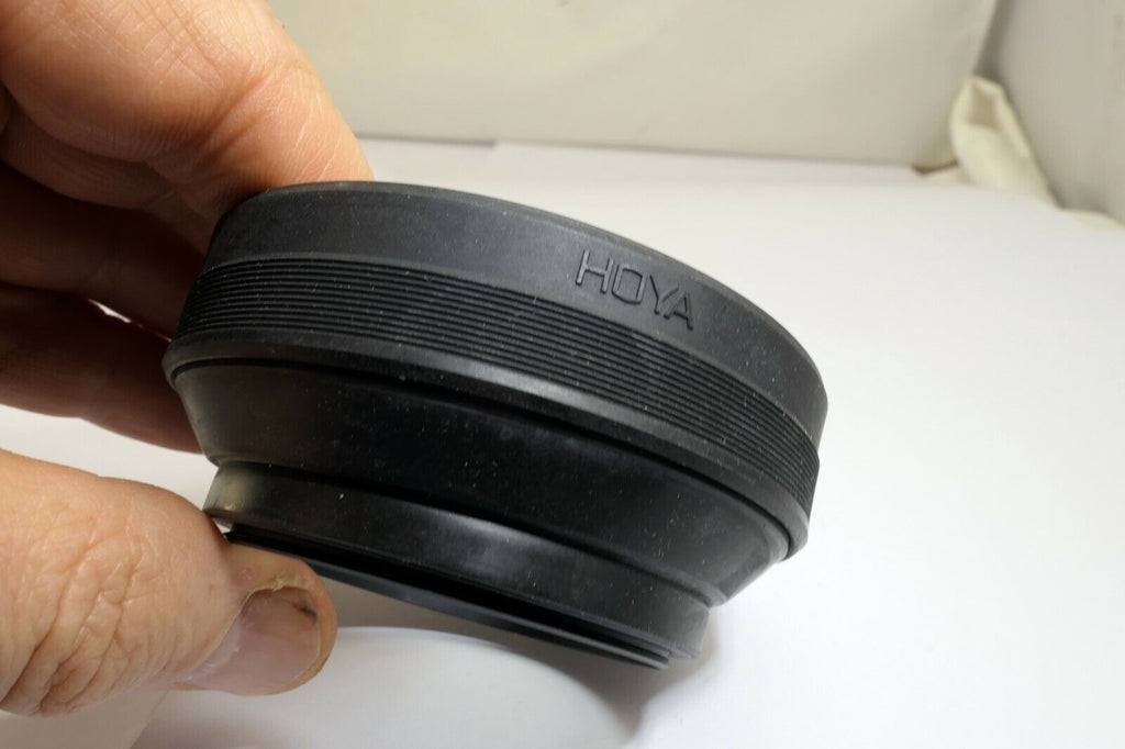 HOYA 55mm Lens Hood Shade Rubber double threaded 3-way collapsible