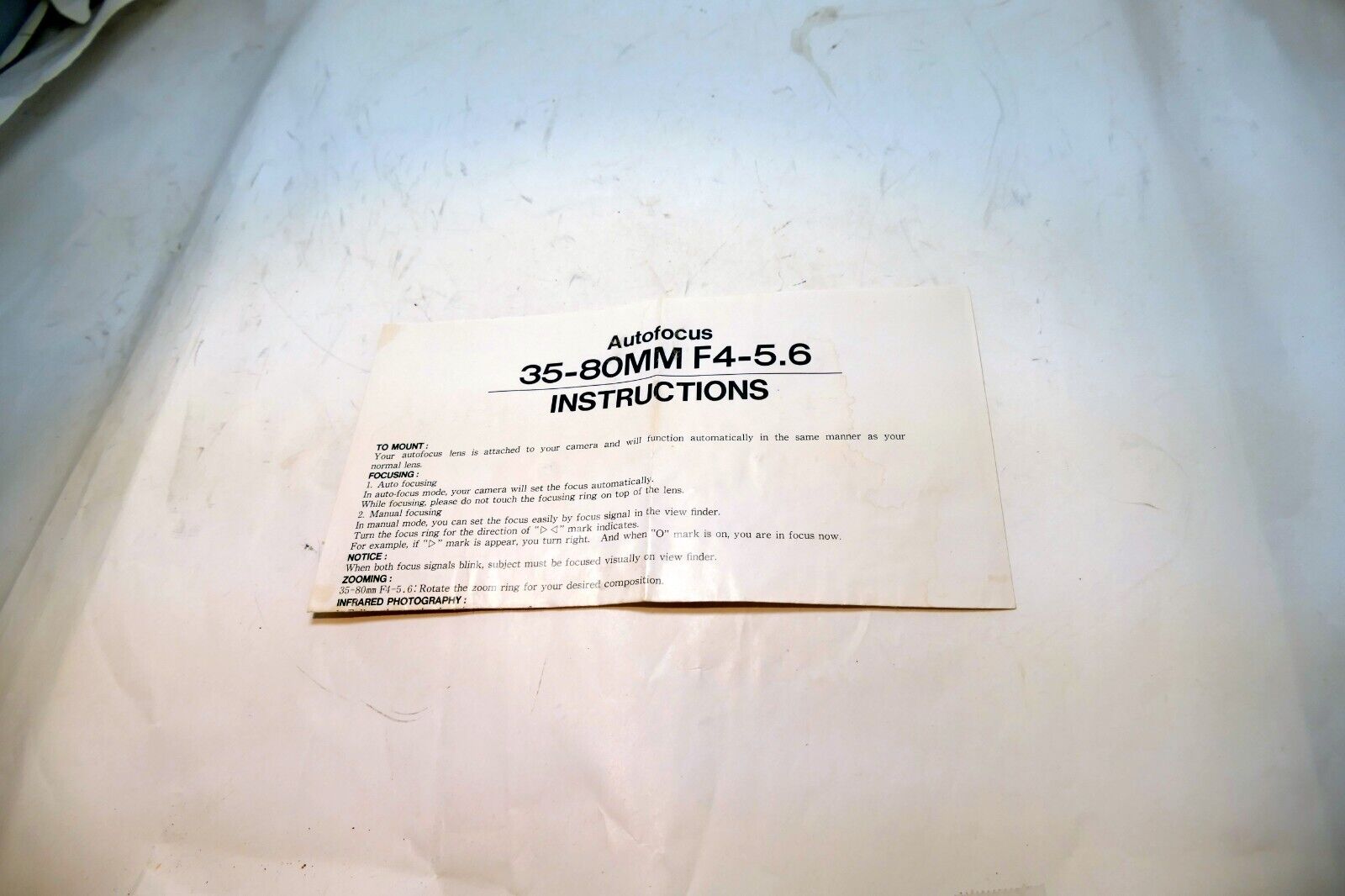 35-80mm f4-5.6 zoom Lens guide manual instructions