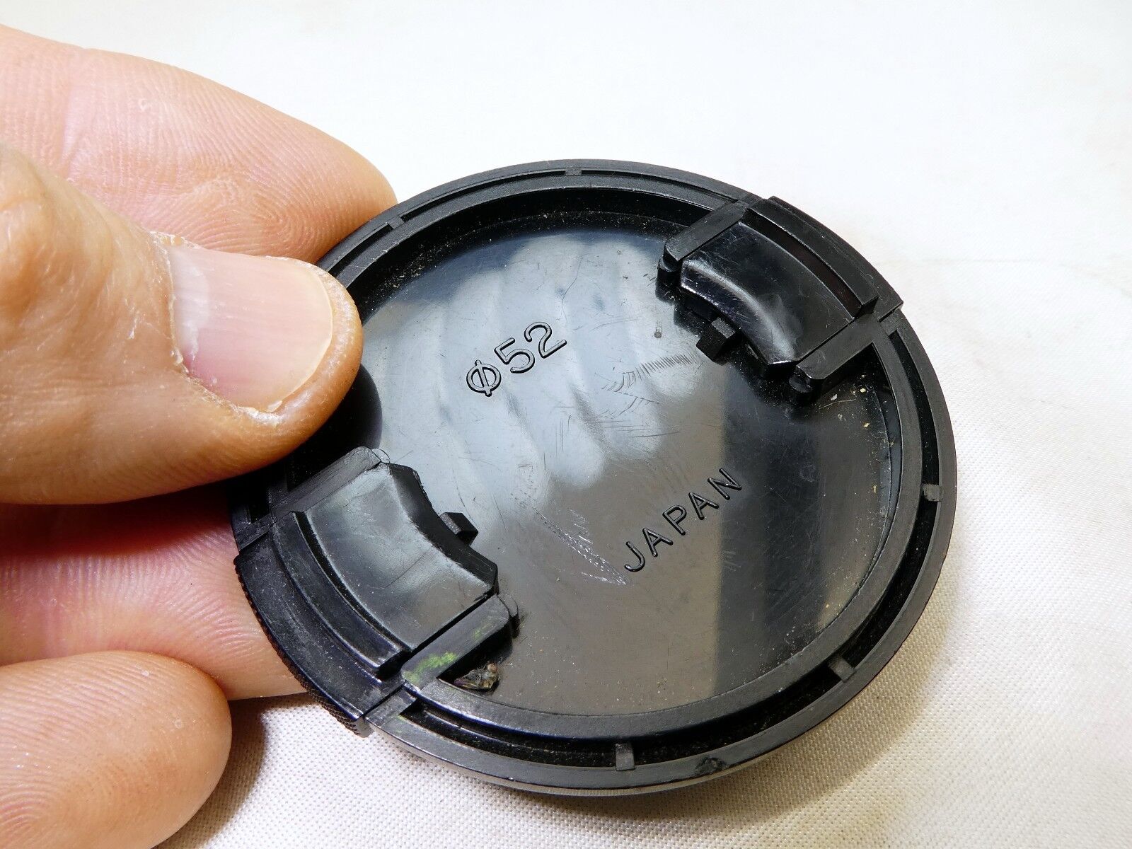 Marexar 52mm  Lens Front Cap snap on type vintage plastic black