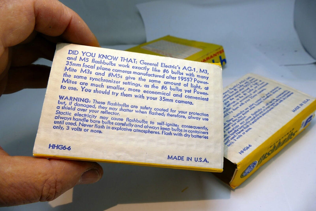 General Electric No. 6#6  Flash Bulbs clear set of 7