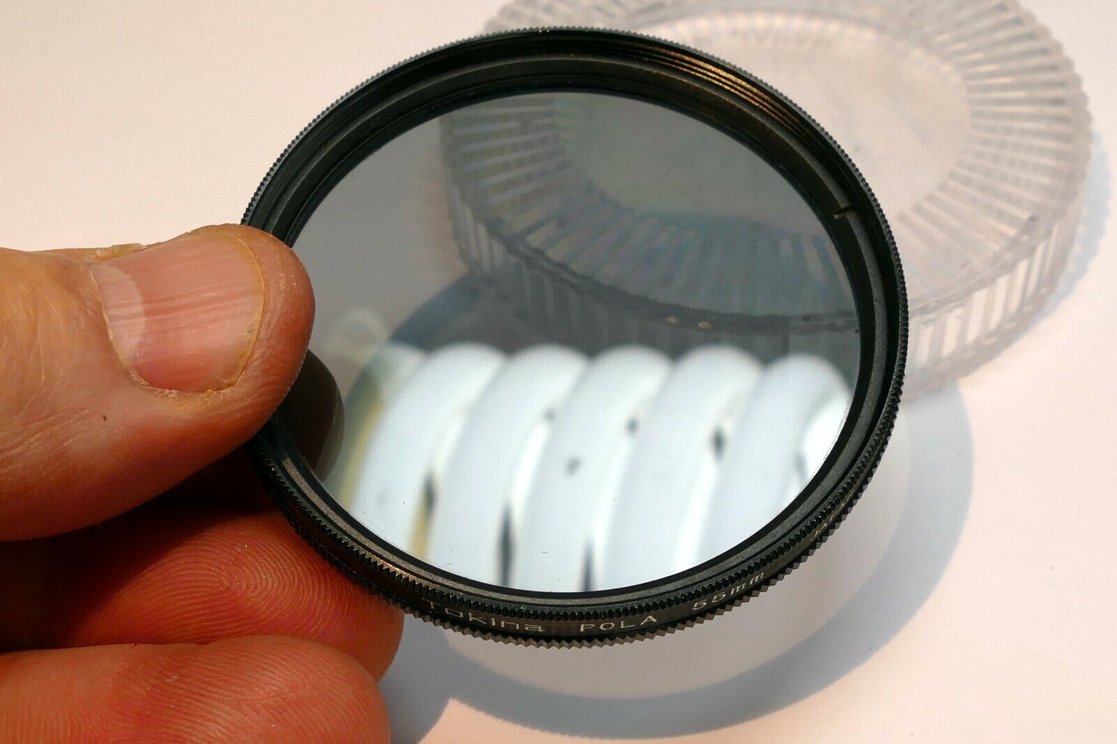Tokina 55mm Polarizer PL with plastic case made in Japan POLA genuine OEM AT-X