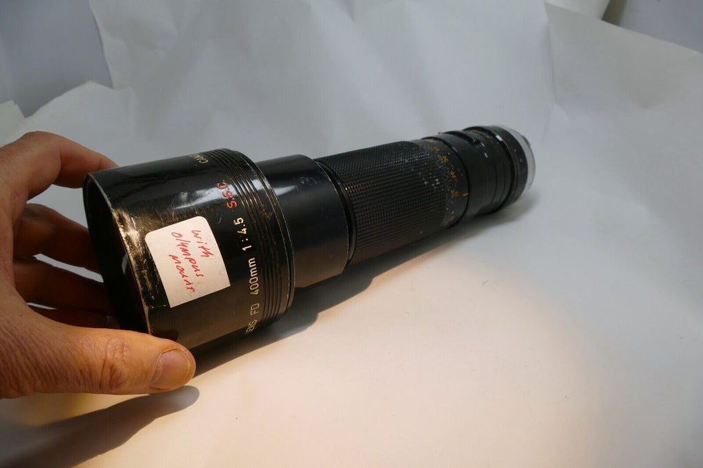 Canon FD 400mm f4.5 SSC Lens converted to Olympus OM mount OM-1n 2N 4ti