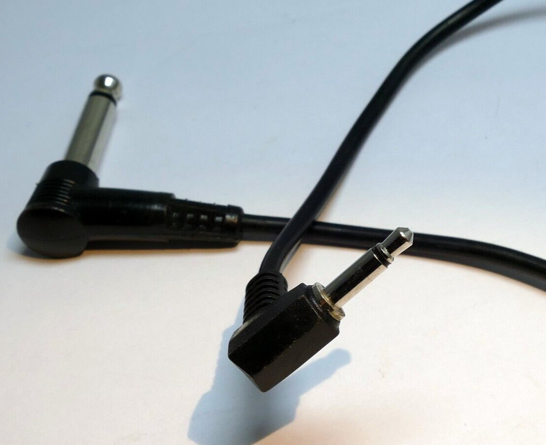 1/4 inch TS  Male to 3.5m Mono Audio  Cable  1  feet extension adapter