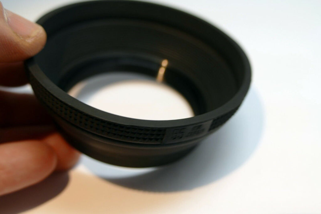 55mm Lens Hood Shade Collapsible Rubber double threaded screw in for normal 50mm