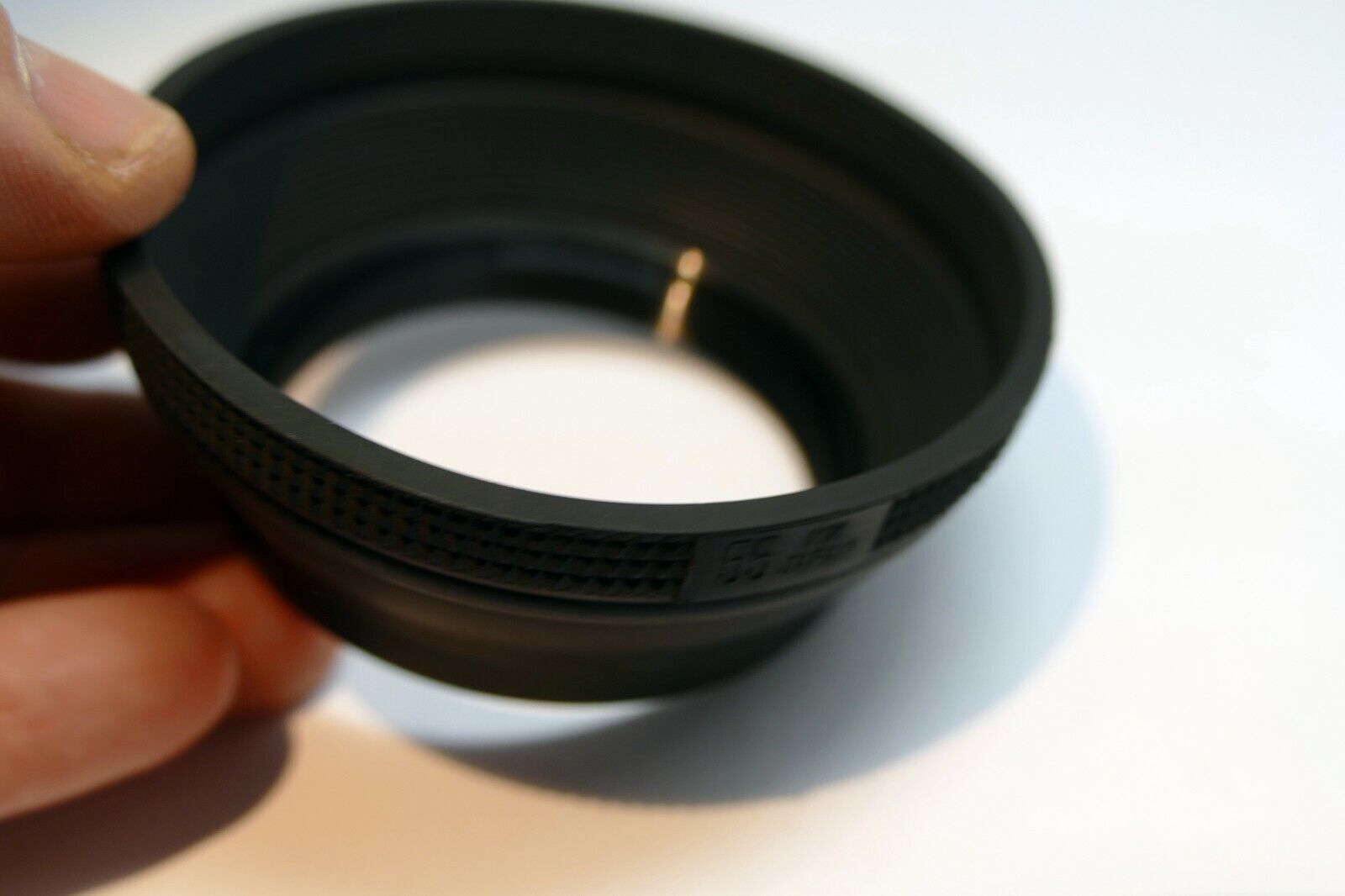 55mm Lens Hood Shade Collapsible Rubber double threaded screw in for normal 50mm