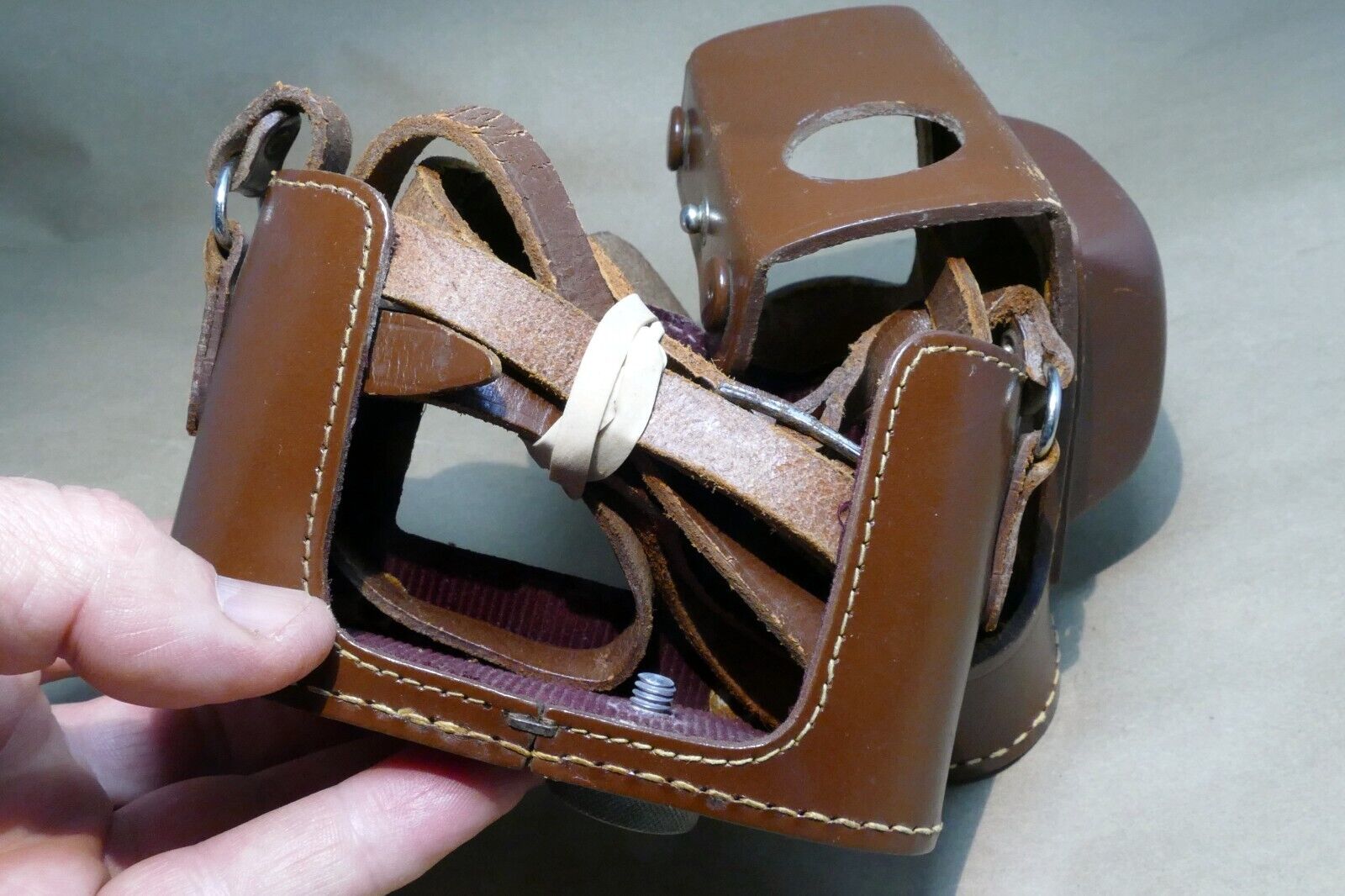 vintage camera case small Kodak Ansco Agfa rangefinder