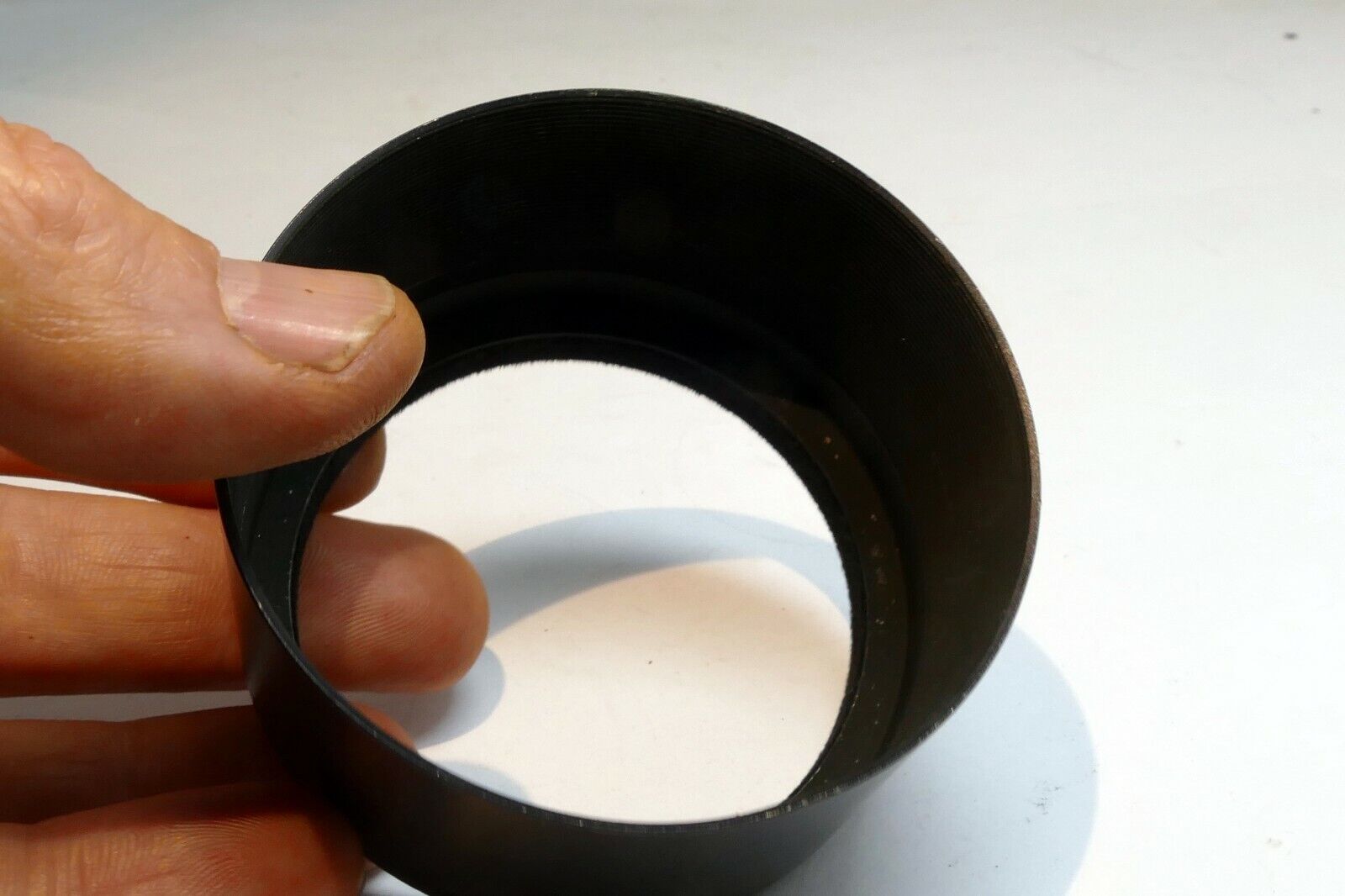 57mm ID  Lens Hood Shade slip on type Unknown brand vintage metal