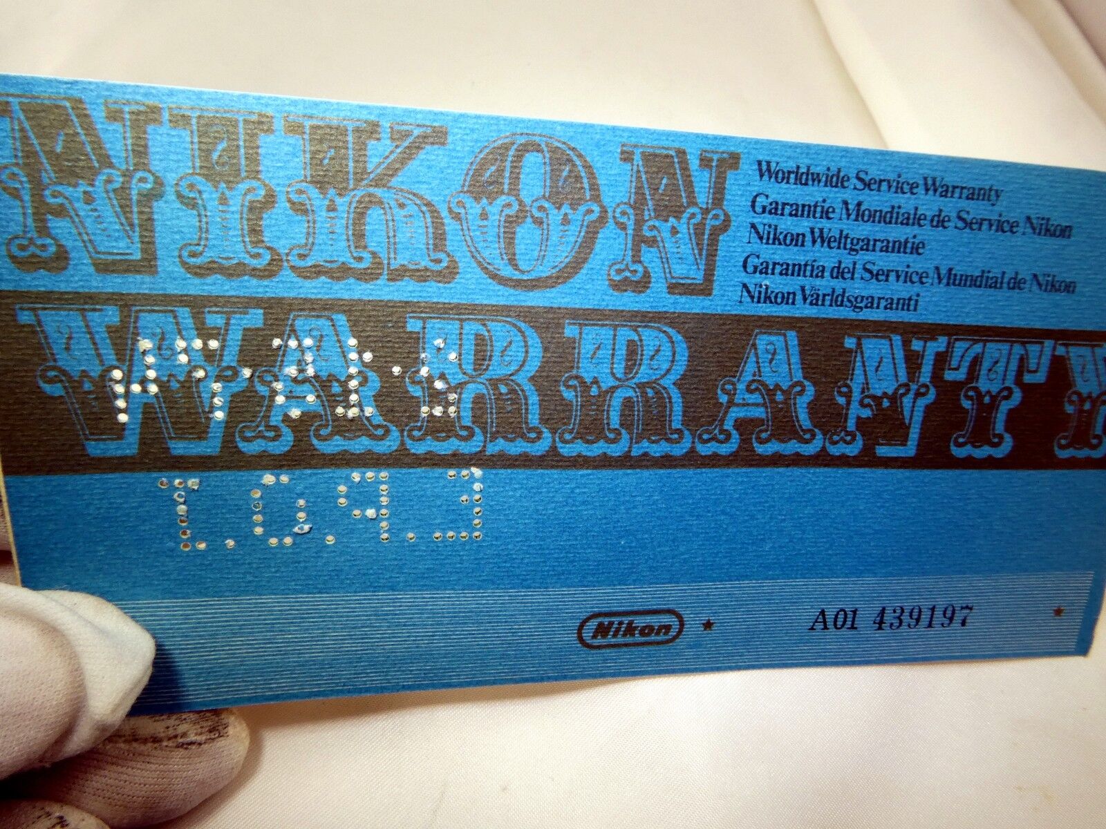 Nikon Worldwide Service Warranty card (EN) vintage micro Nikkor-P 55mm f3.5 1974