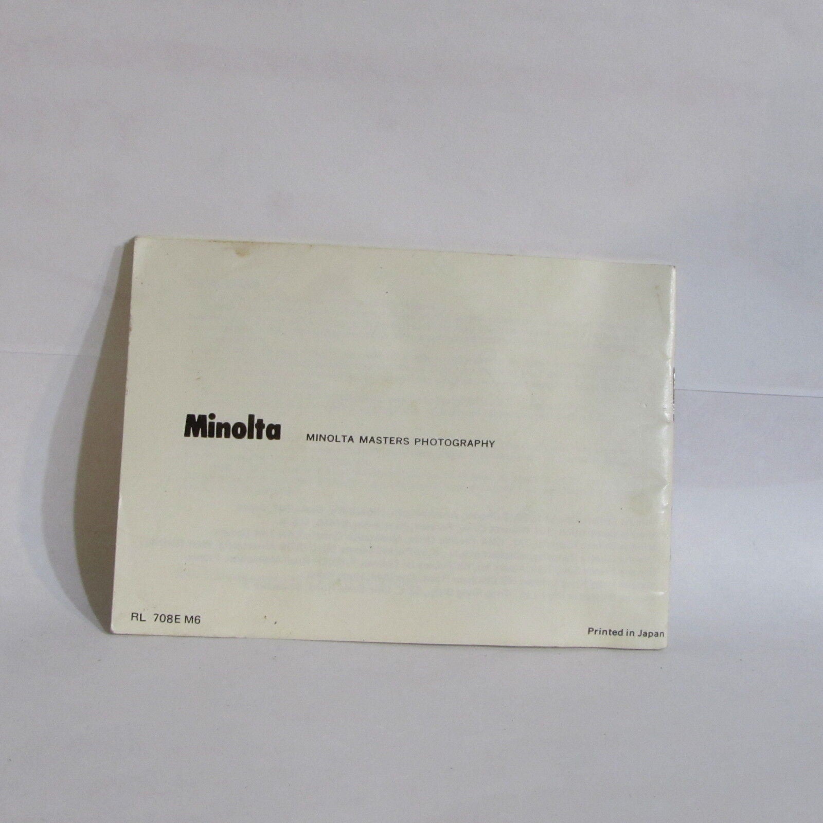 Minolta Rokkor X MD Lenses Depth of Field Tables Guide Chart English O40741