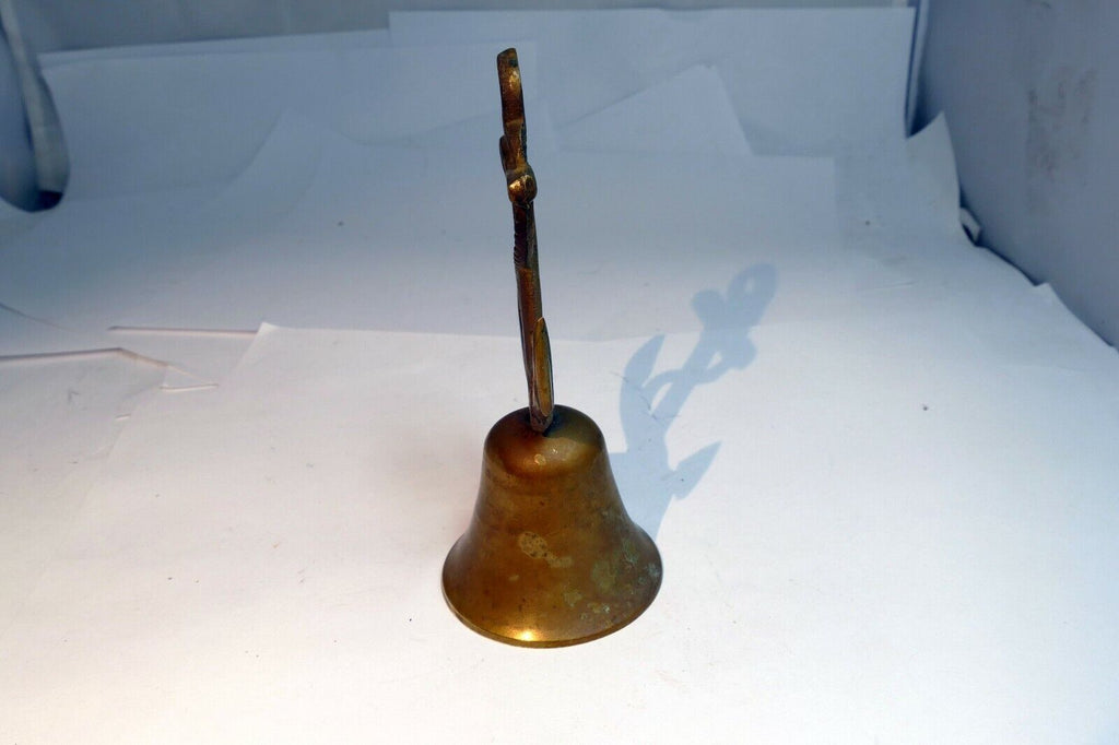 1.5" Solid Brass metal Bell with nautical Anchor missing clapper 