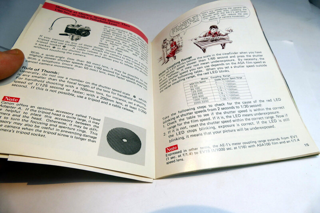 Canon AE-1 camera Instructions Owner's manual ( Part 2 II) Guide English E