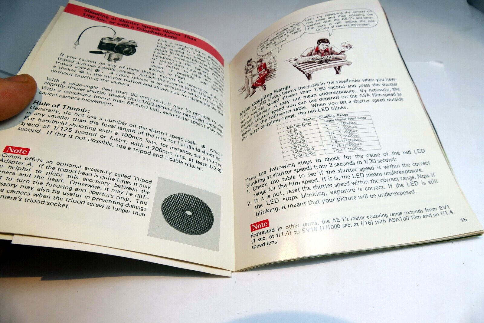 Canon AE-1 camera Instructions Owner's manual ( Part 2 II) Guide English E