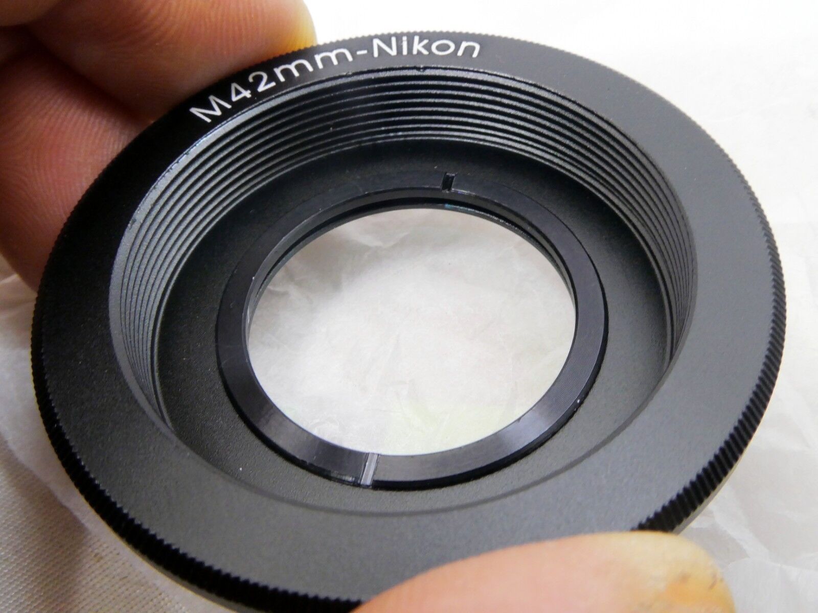 M42 Pentax screw mount Lens to Nikon F Ai-s Camera adapter Ring w Glass Infinity