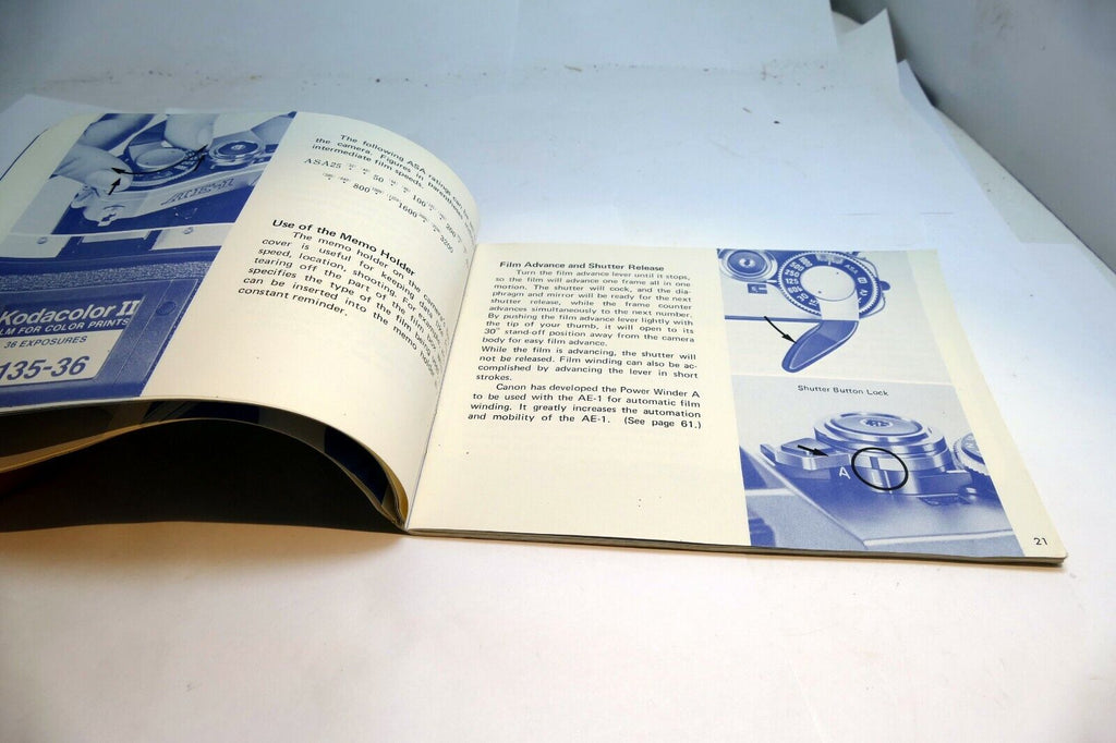 Canon AE-1 camera Manual Guide   Instructions EN Instruction Guide
