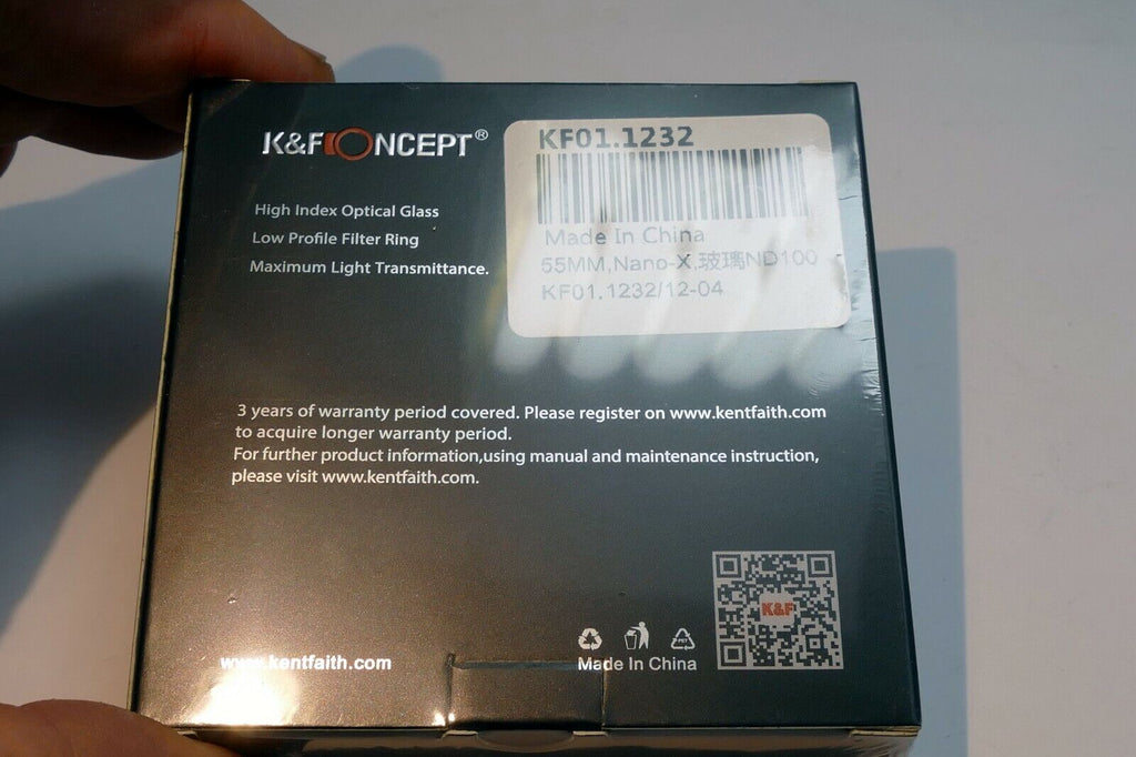 55mm K&F Nano X ND 1000 3.0 10 Stop Neutral Density Lens Filter IR