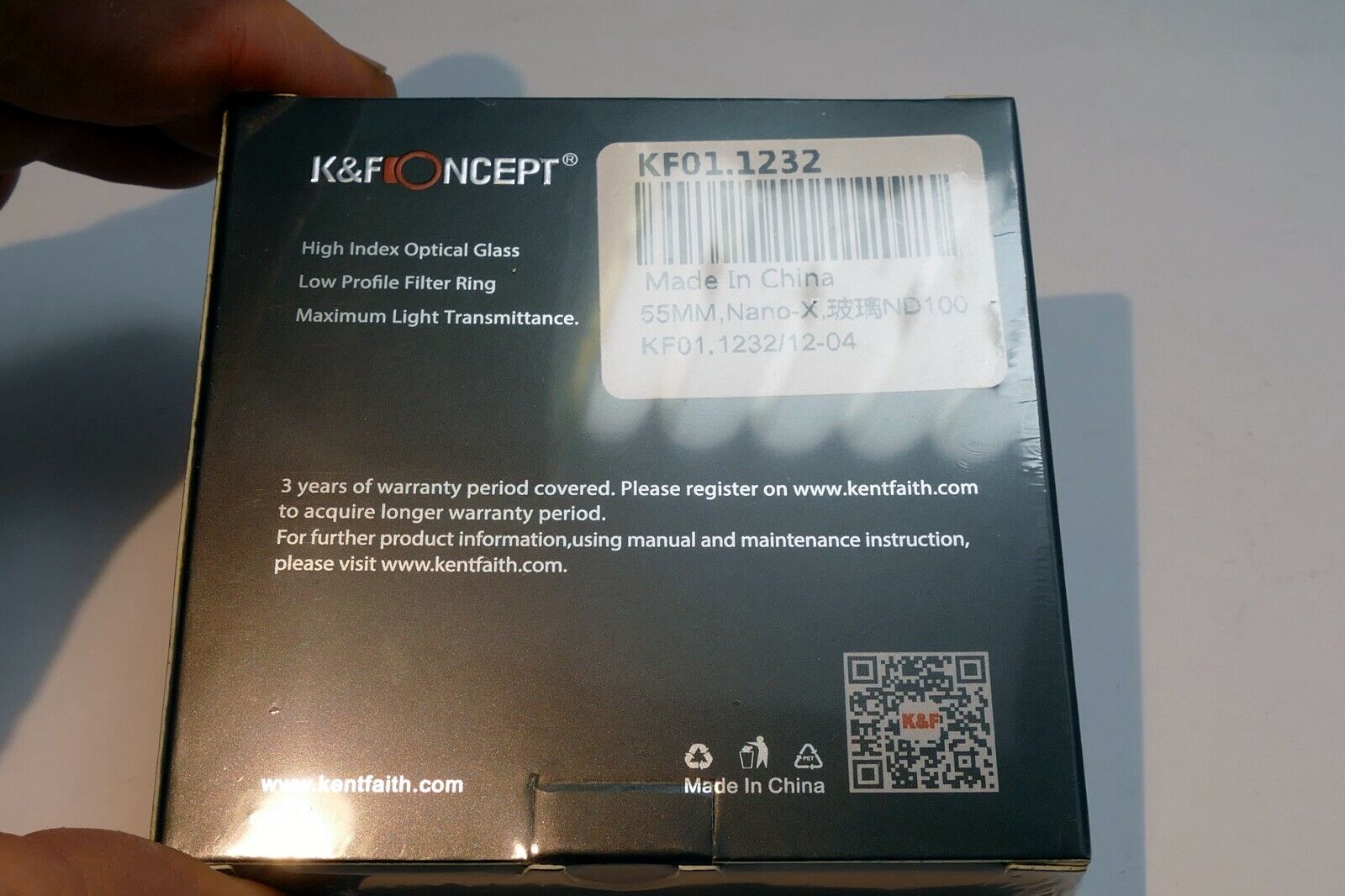 55mm K&F Nano X ND 1000 3.0 10 Stop Neutral Density Lens Filter IR