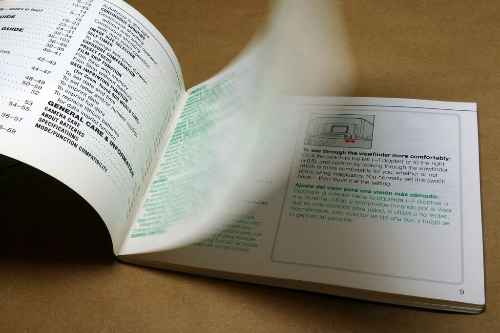 Nikon Zoom Touch 800 35mm Photo Guide camera instruction