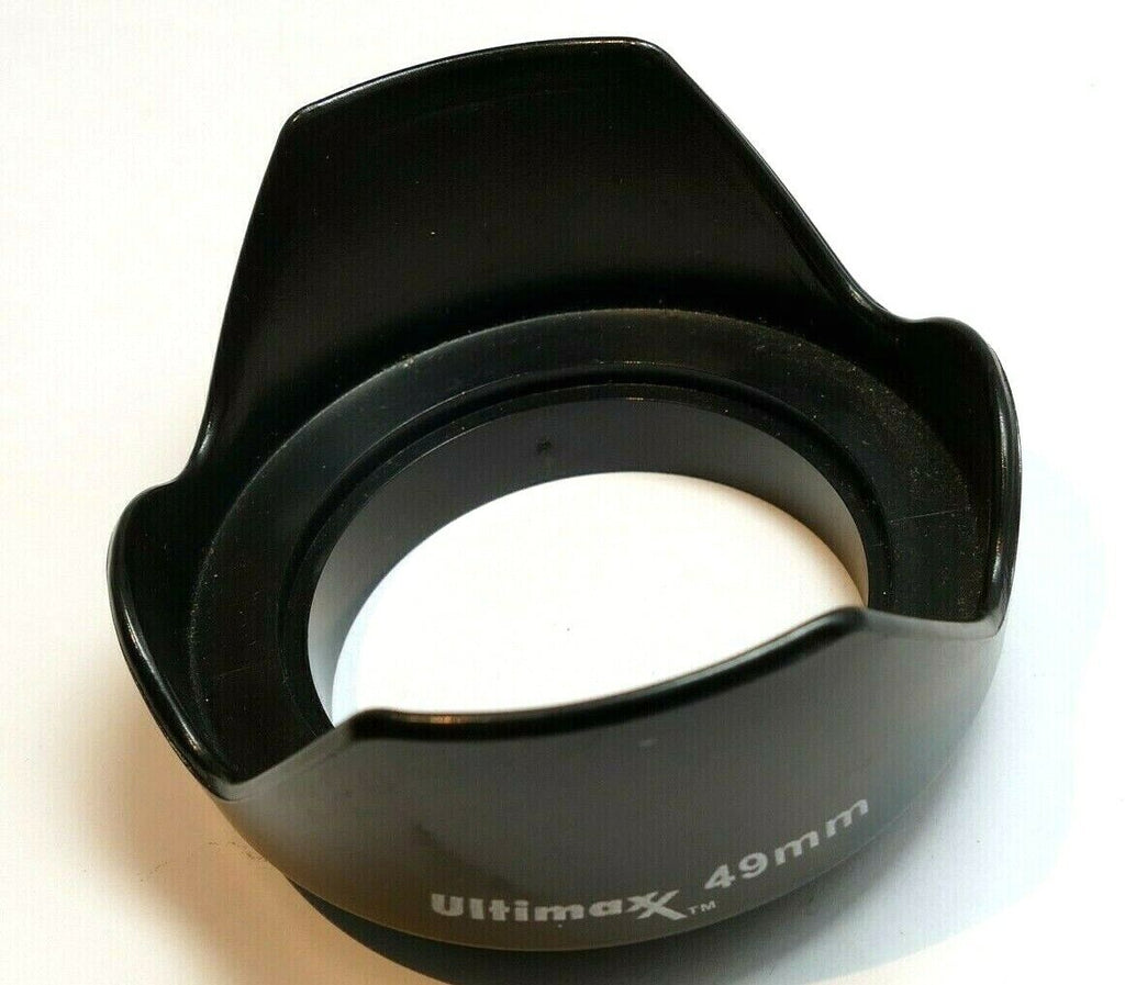 Ultimax 49mm Lens Hood Shade screw in petal plastic