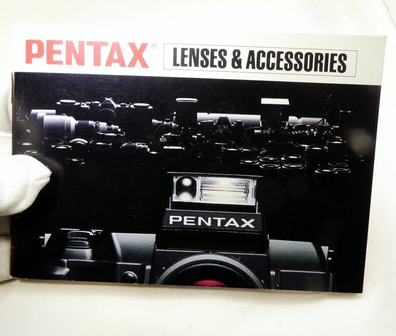 Pentax Lenses Flashes and Accessories List Brochure Guide 1987 AF cameras englis
