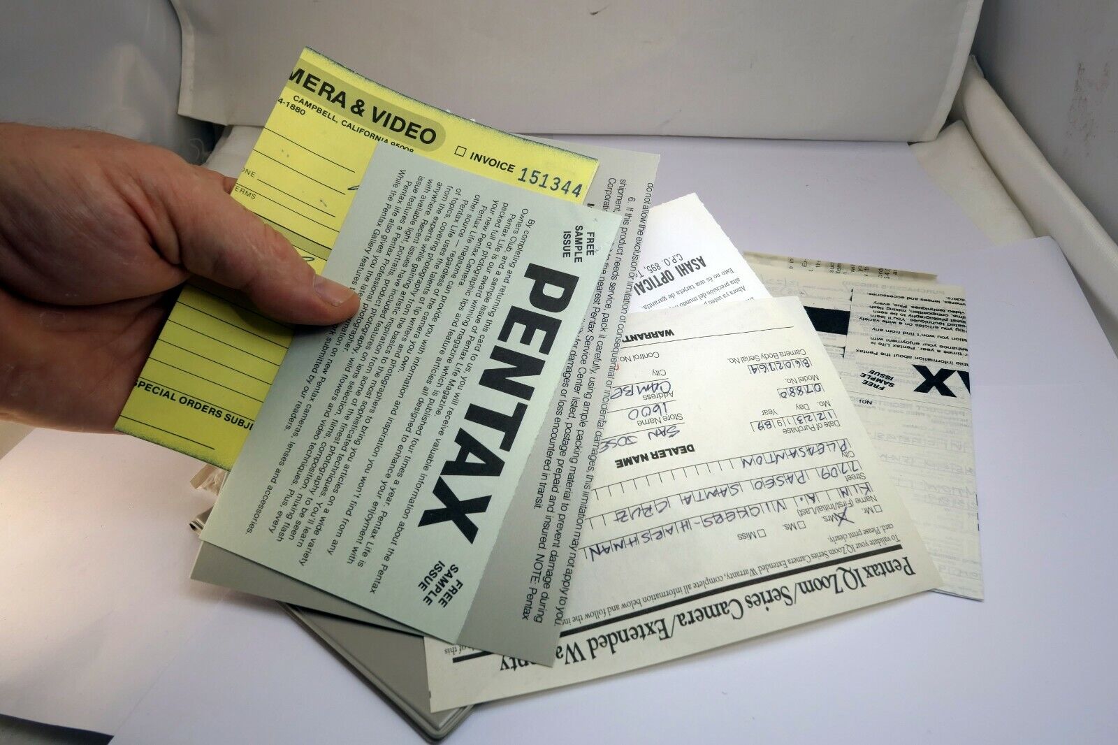 Pentax extended warranty card w/ folder vintage for IQ zoom series camera 1989