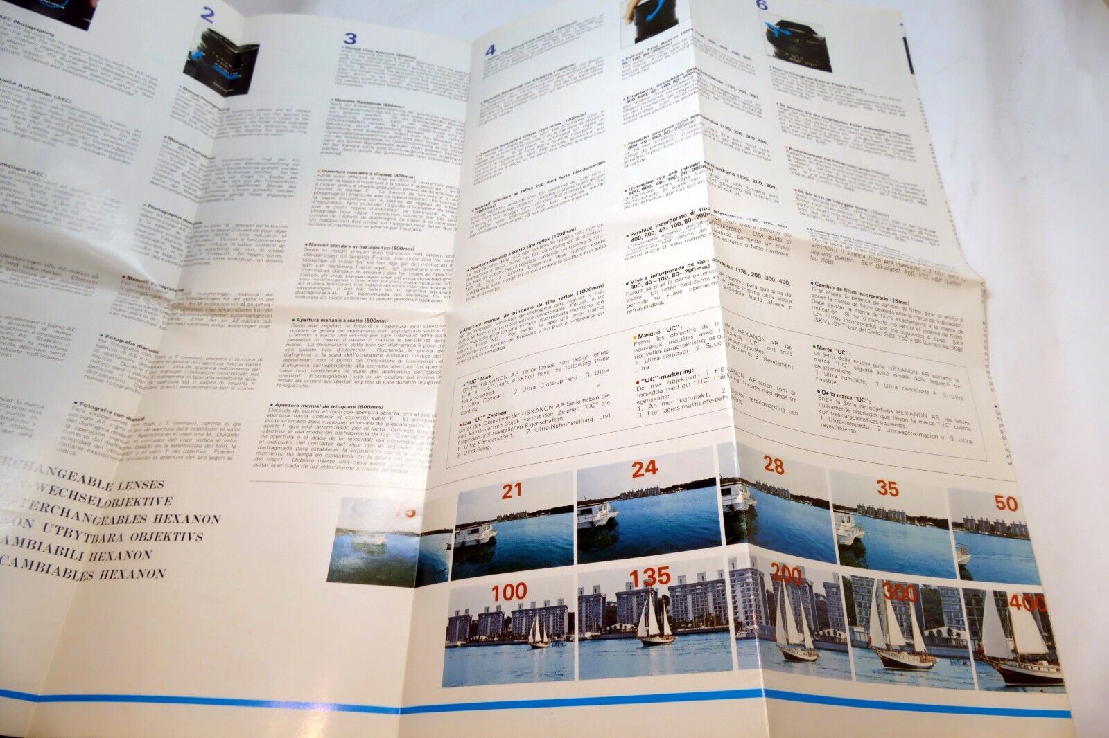 Konica AR Hexanon Lens Brochure  Accessory guide List specifications table