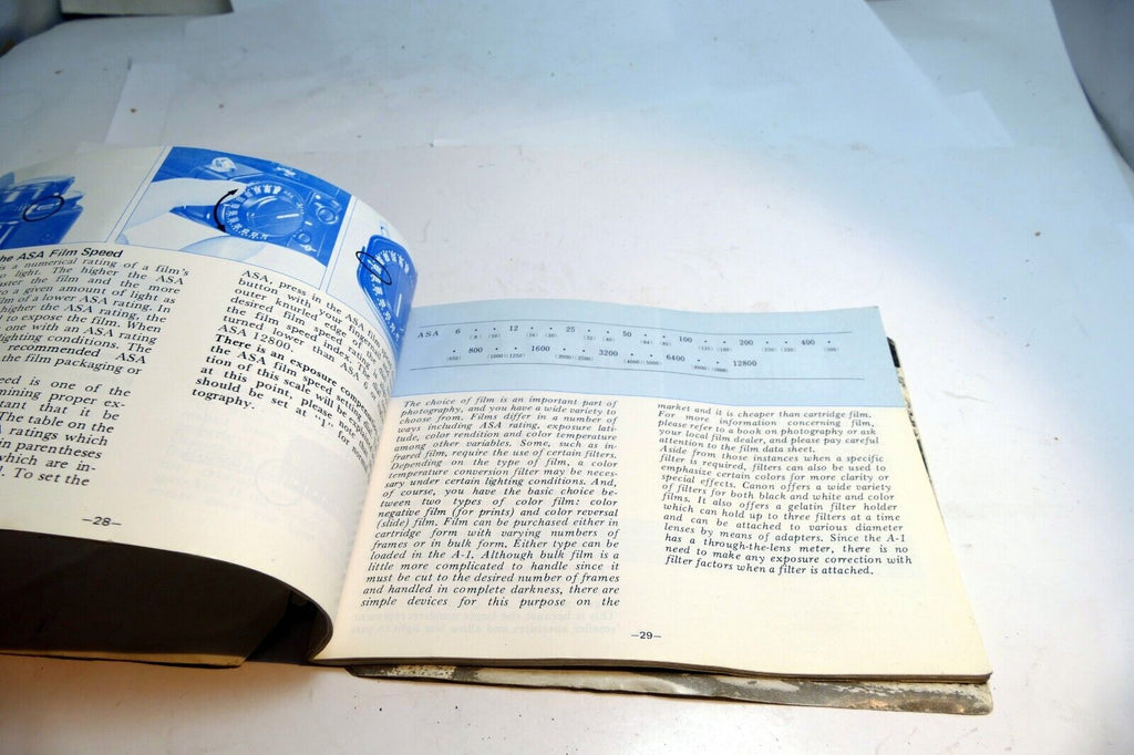 Canon A-1 Camera Manual Original Instruction Guide Book A1  English EN