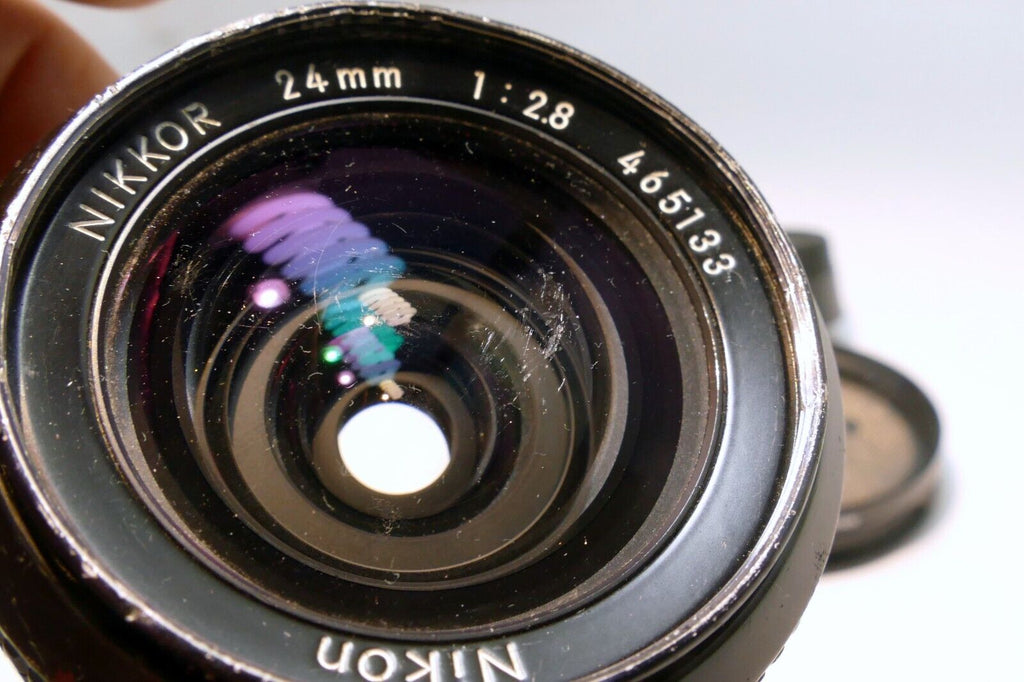 Nikon 24mm f2.8 Ai Lens prime Wide angle with fungus webbing inside - AS IS read