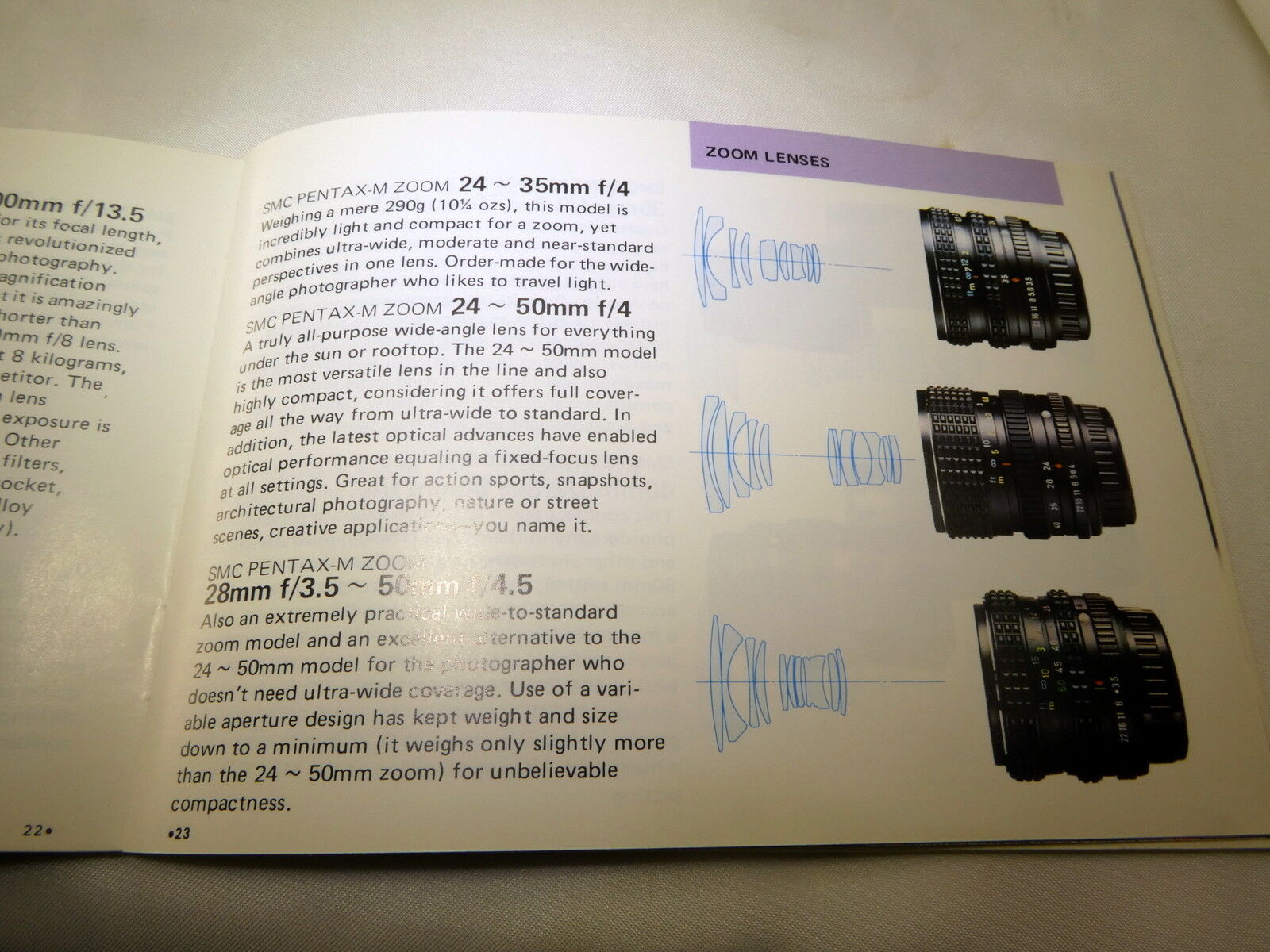 Pentax PK Asahi Lenses and Accessories Guide Genuine (EN) booklet brochure 1981