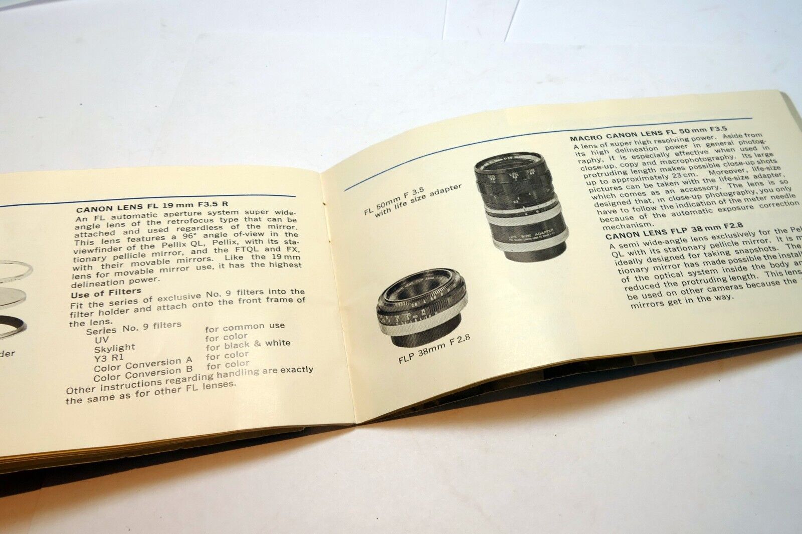 Canon FL lens Sales Brochure Accessory guide