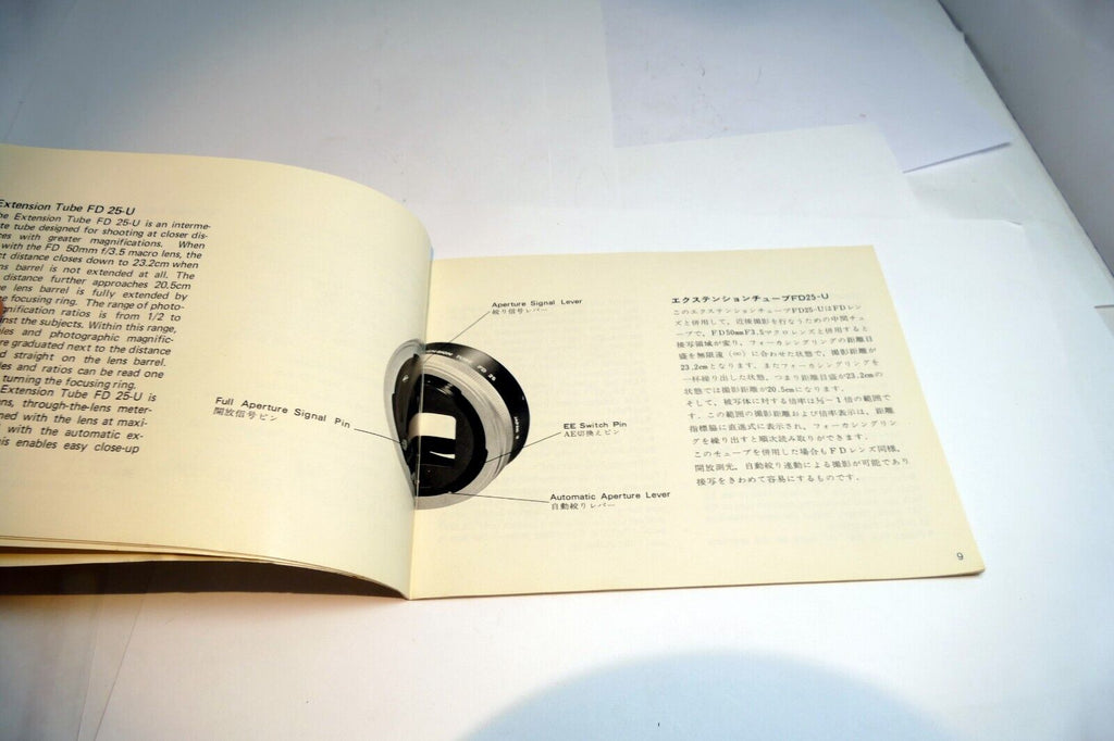 Canon  Macro 55mm f3.5 FD SC SSC Lens Guide Manual  Instructions EN 1978 EN/ JP