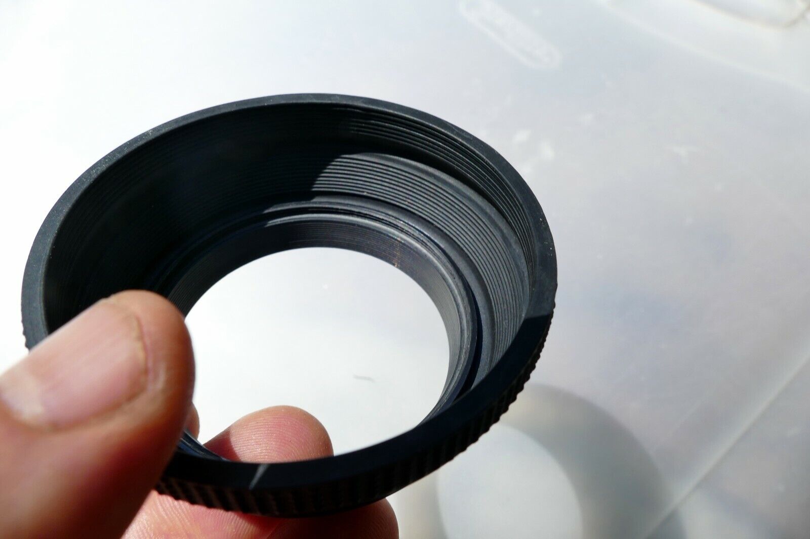 55mm Rubber Lens Hood Shade double threaded in the front for 55mm f1.4 f1.8
