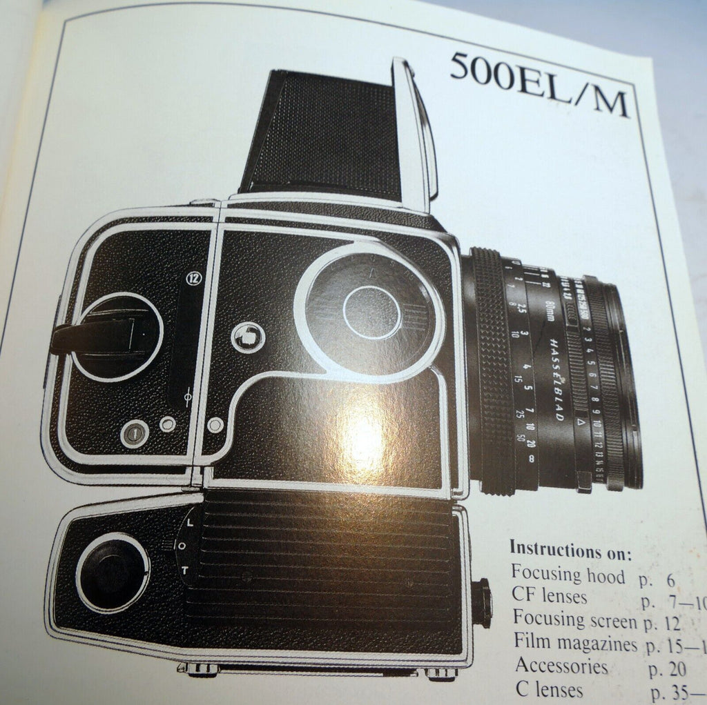 Hasselblad 500 C/M EL/M SWC  Camera Manual Instruction Guide - English - OEM
