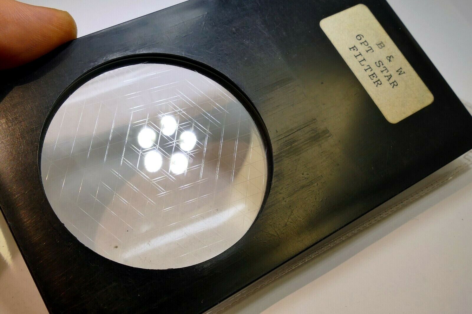 B&W 6-Point Cross Star Lens Filter drop in square 3X3" for Lindahl 6PT