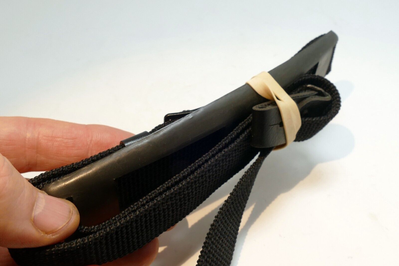 BLACK Strap for Camera Case 2cm wide Canvas Sturdy with rubber pad