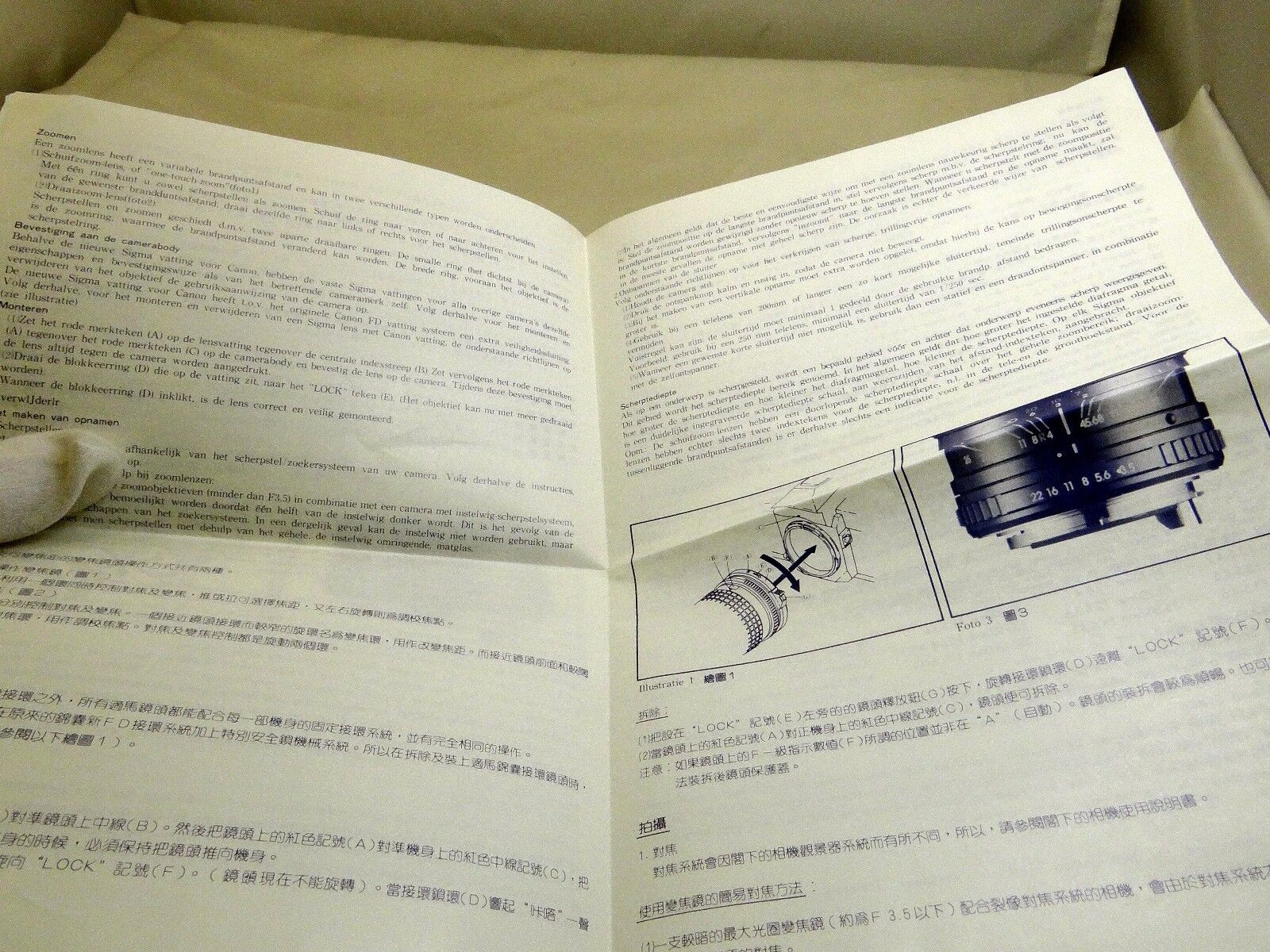 Sigma Manual focus zoom Lens Owner's Instruction Guide Manual English EN