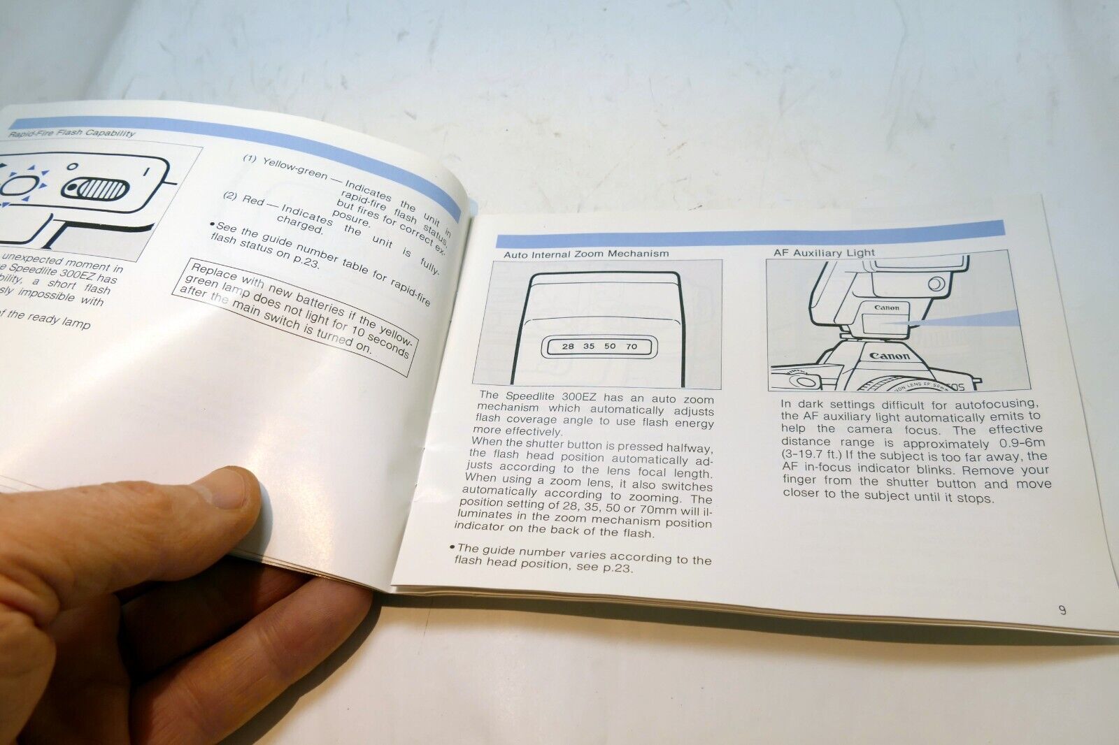 Canon 300EZ Speedlight Flash  Instructions  guide manual English EN