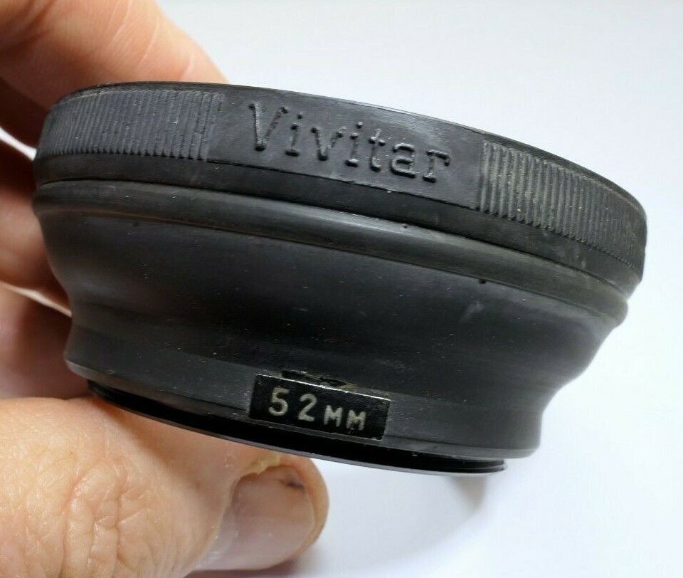 Vivitar 52mm Collapsible Rubber Lens Hood Shade double threaded 50mm f1.8 lens