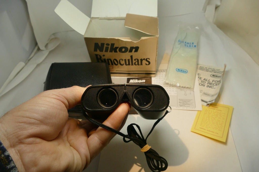 NIKON Porro Prism Binoculars 7X20CF w/ case box, guide Nippon Kogaku Japan