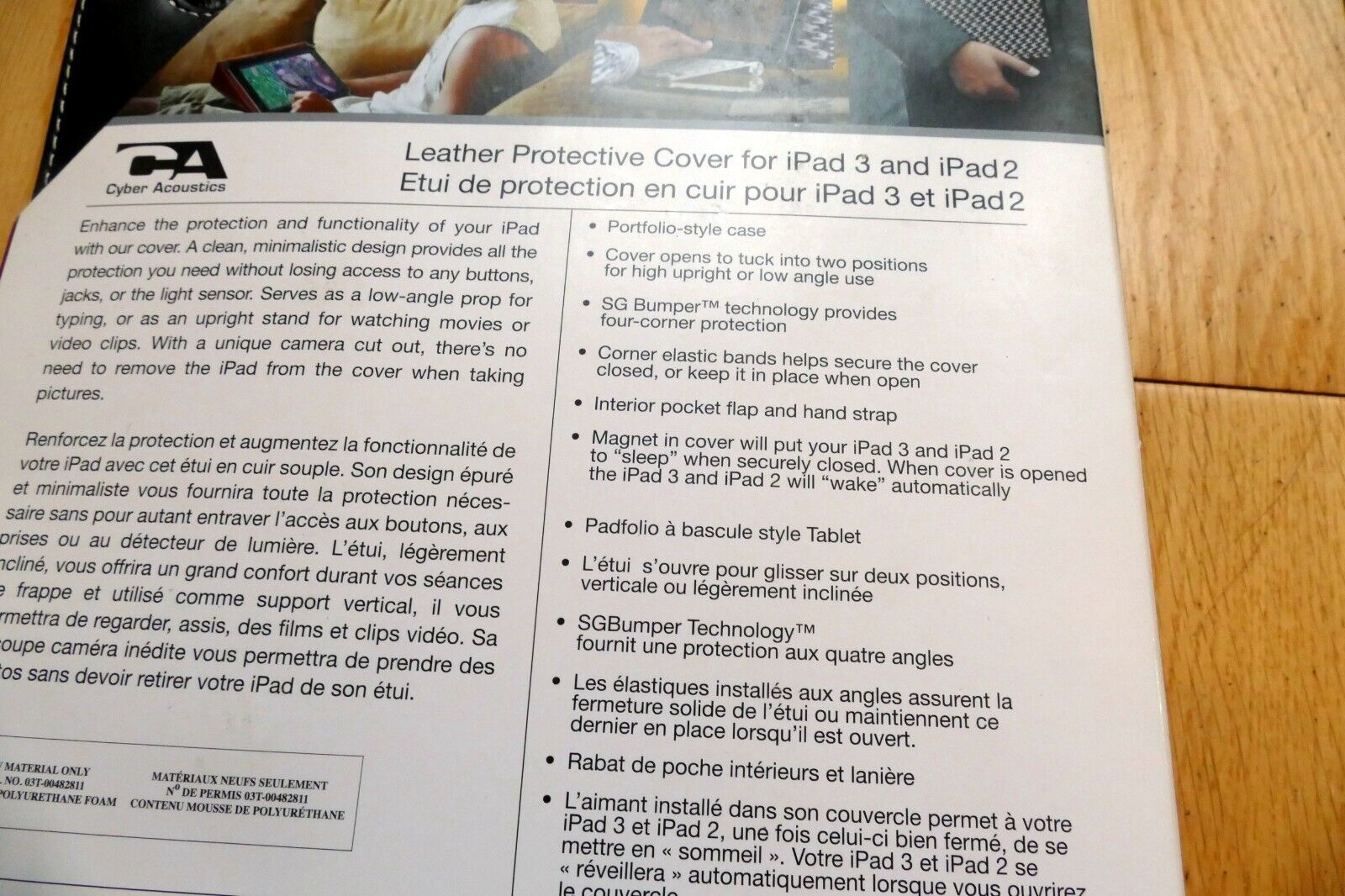 Cyber Acoustics Apple iPad 2, 3 Carrying Folding Case Portfolio  IC-1053HT - NEW